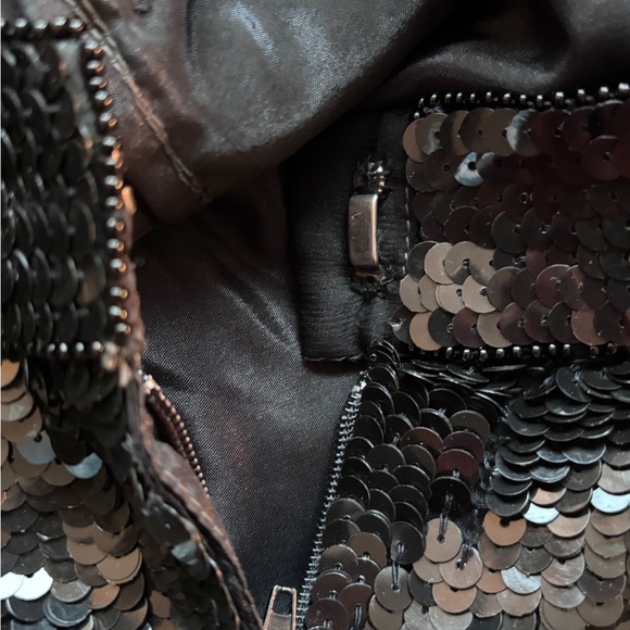 ♣️Vintage Black Silk Sequined High-Waisted Shorts, Size Medium - Picture 10 of 10